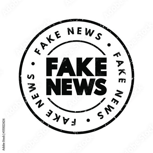 Fake News text stamp, concept background