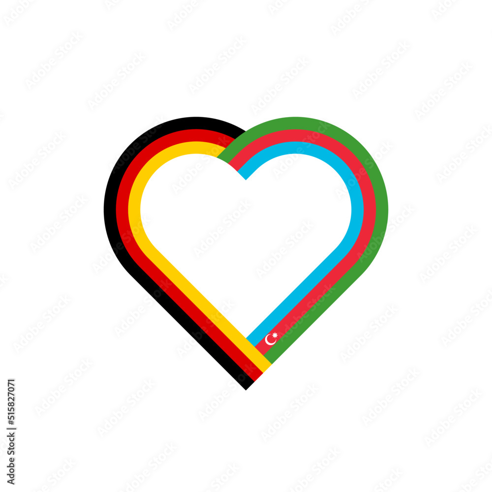 unity concept. heart ribbon icon of germany and azerbaijan flags. vector illustration isolated on white background unity concept. heart ribbon icon of germany and azerbaijan flags. vector illustration isolated on white background