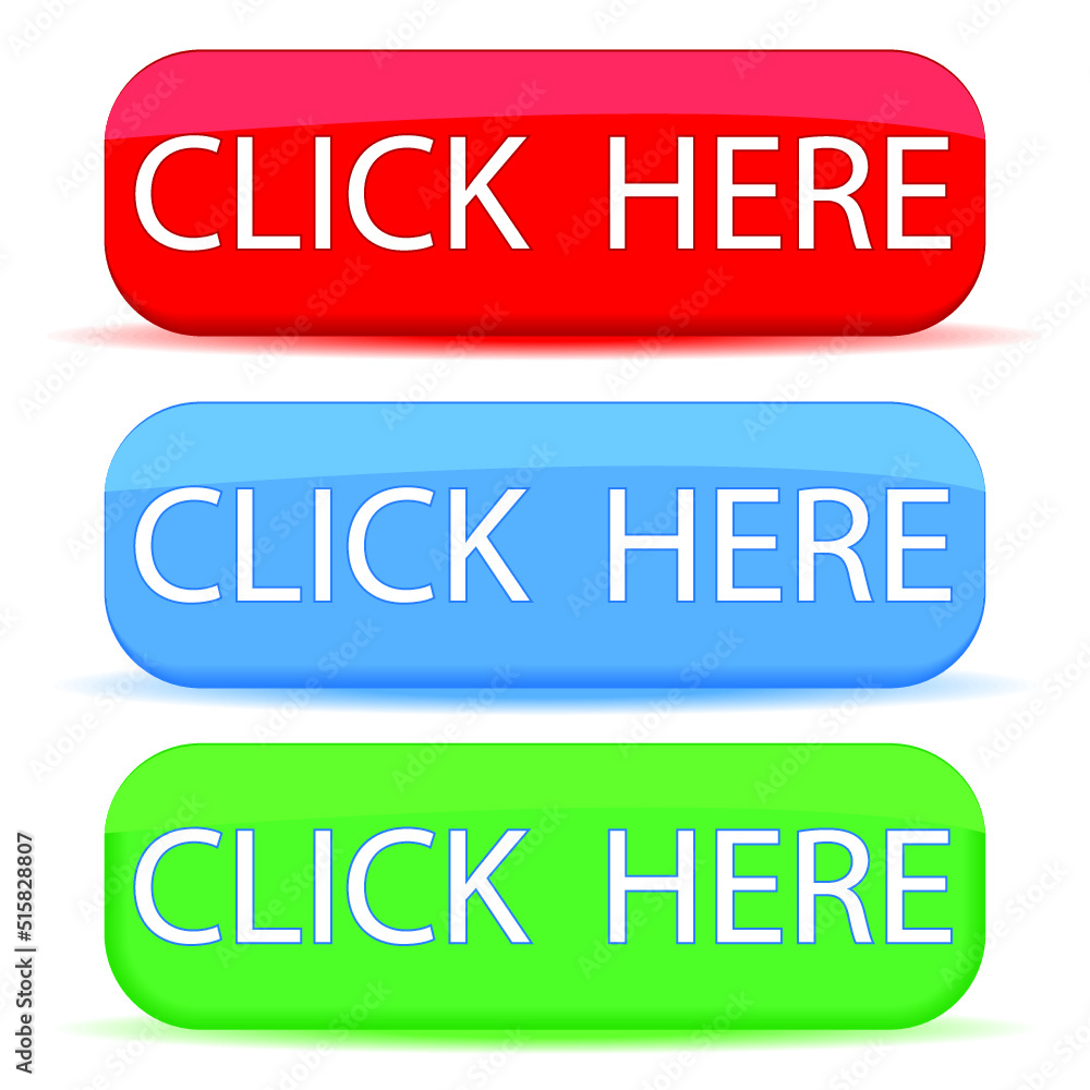 Web button click here isolated on a white background Web button click here isolated on a white background