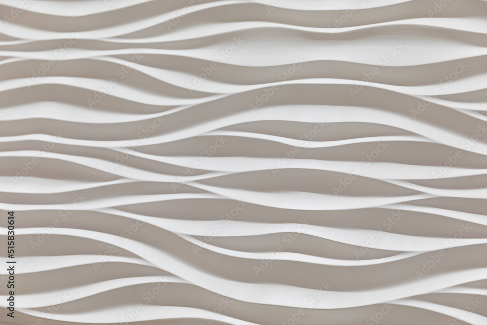 white gypsum panel decorative wave effect