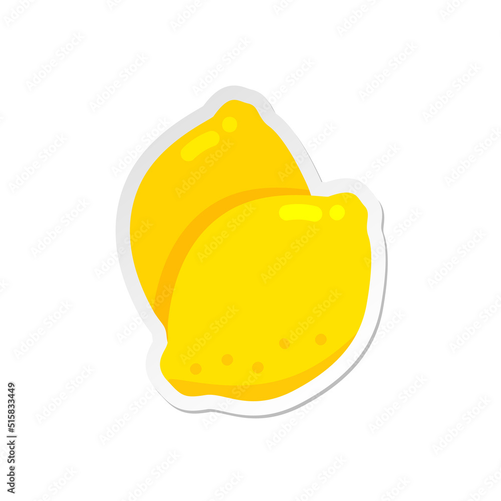 Yellow sour lemon. Vector illustration of citrus. Yellow sour lemon. Vector illustration of citrus.