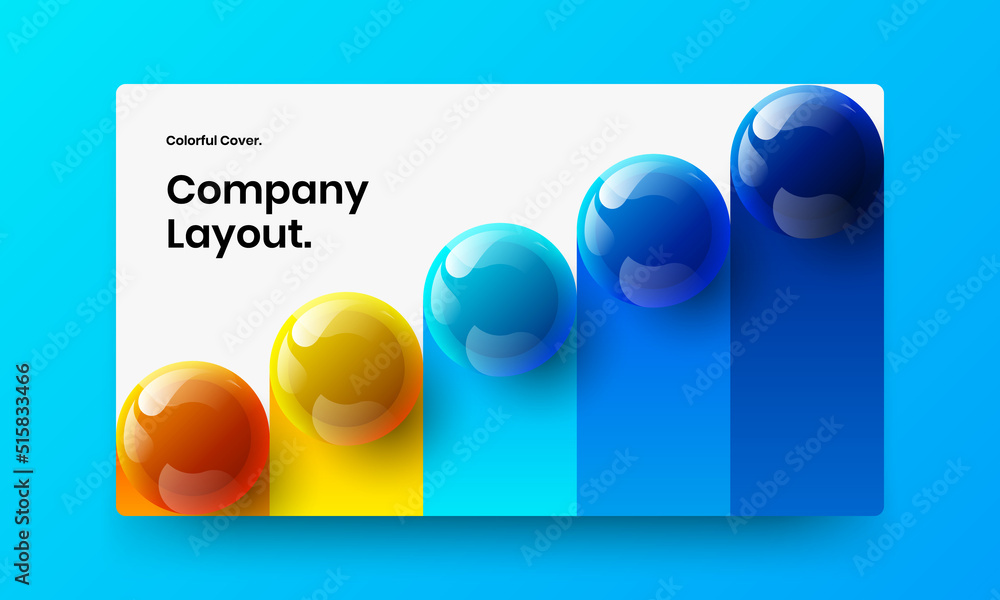 Fresh site vector design layout. Abstract 3D balls corporate cover concept.