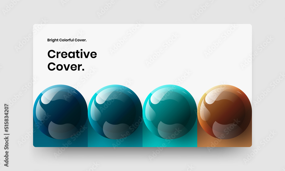 Isolated realistic balls booklet layout. Premium pamphlet vector design concept.