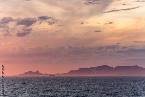 Sunset over the mediterranean