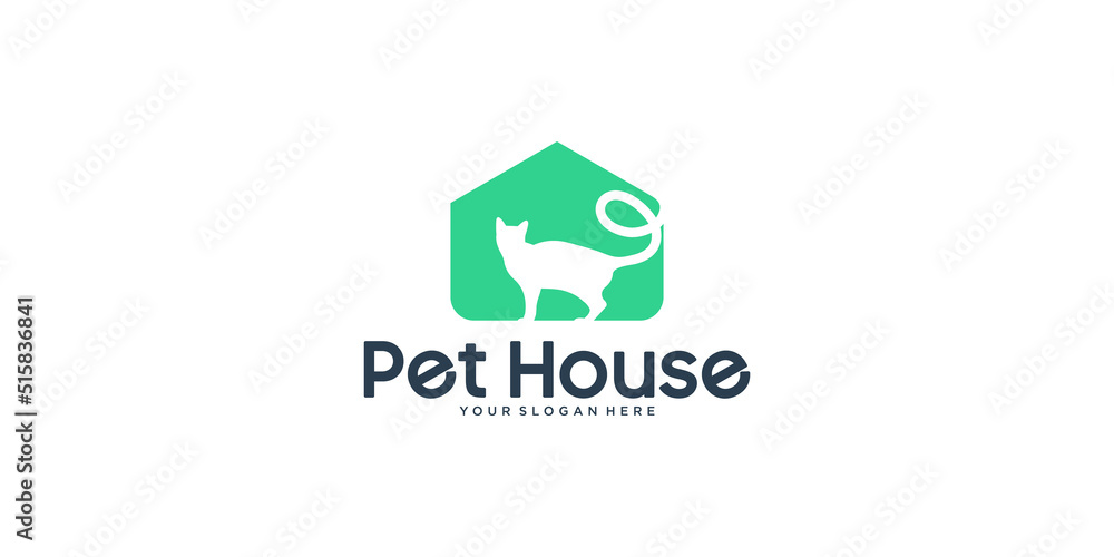 Cat Pet House House Logo Vector Icon Cat Pet House House Logo Vector Icon