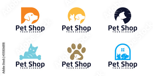 Pet shop logo collection collection, Pet house logo design inspiration