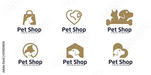 Pet house logo collection collection, Pet Shop Logo Template Design Vector, Pet logo design inspiration