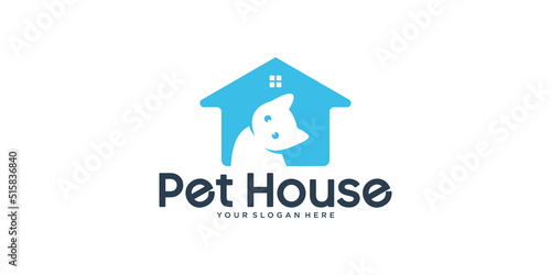 animal house logo design, cat house, dog house, pet house and pet care