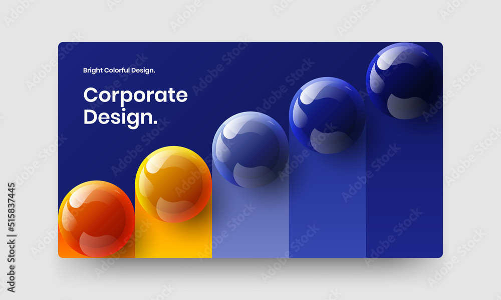 Simple realistic balls poster illustration. Multicolored handbill vector design concept.