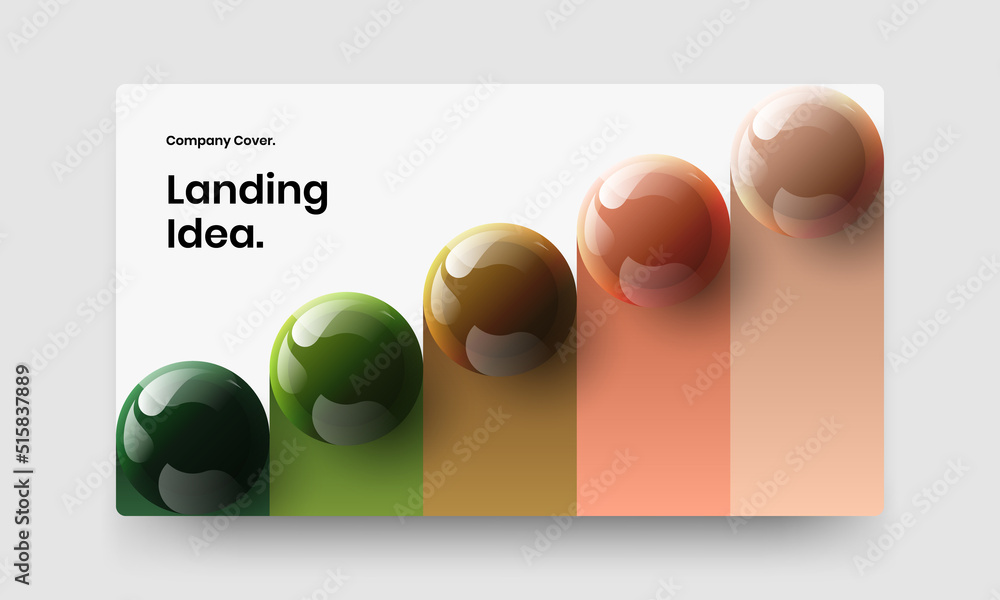 Premium realistic balls poster template. Isolated presentation vector design illustration.
