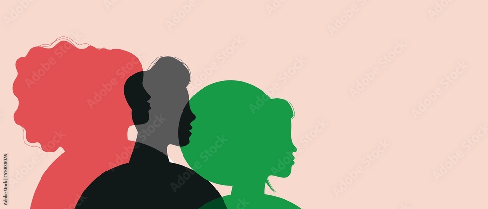 African Americans celebrate Independence Day, flat vector stock illustration with people on parade