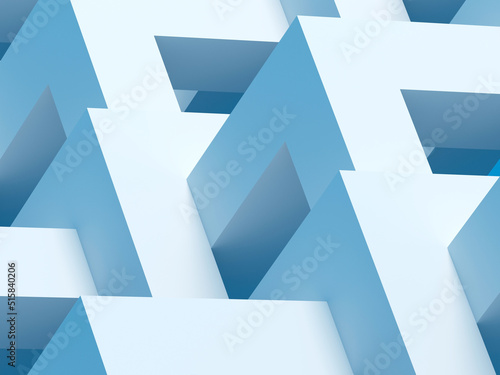 Fototapeta Naklejka Na Ścianę i Meble -  Abstract blue parametric architecture template. 3d