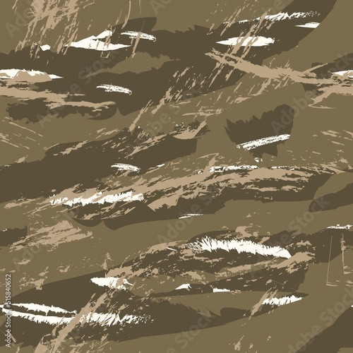 Vector seamless camo tiger stripe army fatigue pattern design