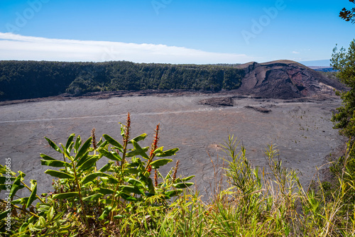 kilauea iki trail along crater floor at hawaii volcanoes national park
