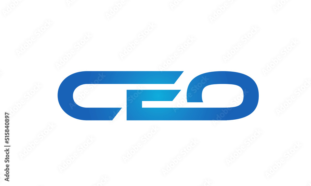 Connected CEO Letters logo Design Linked Chain logo Concept Connected CEO Letters logo Design Linked Chain logo Concept