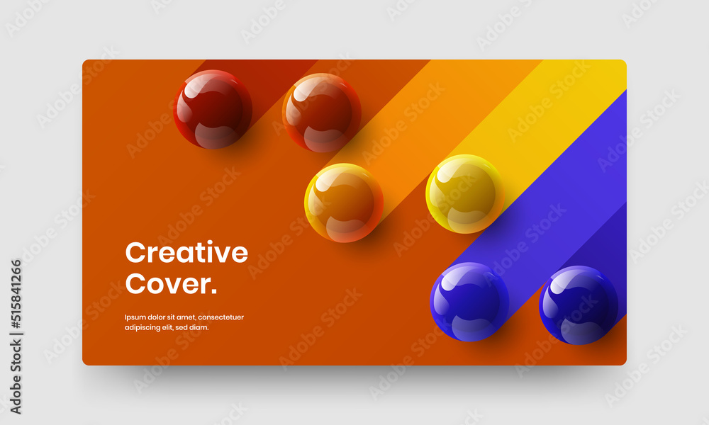 Amazing realistic balls leaflet layout. Modern website screen vector design illustration.