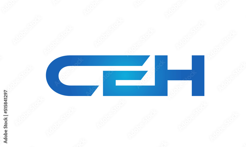 Connected CEH Letters logo Design Linked Chain logo Concept