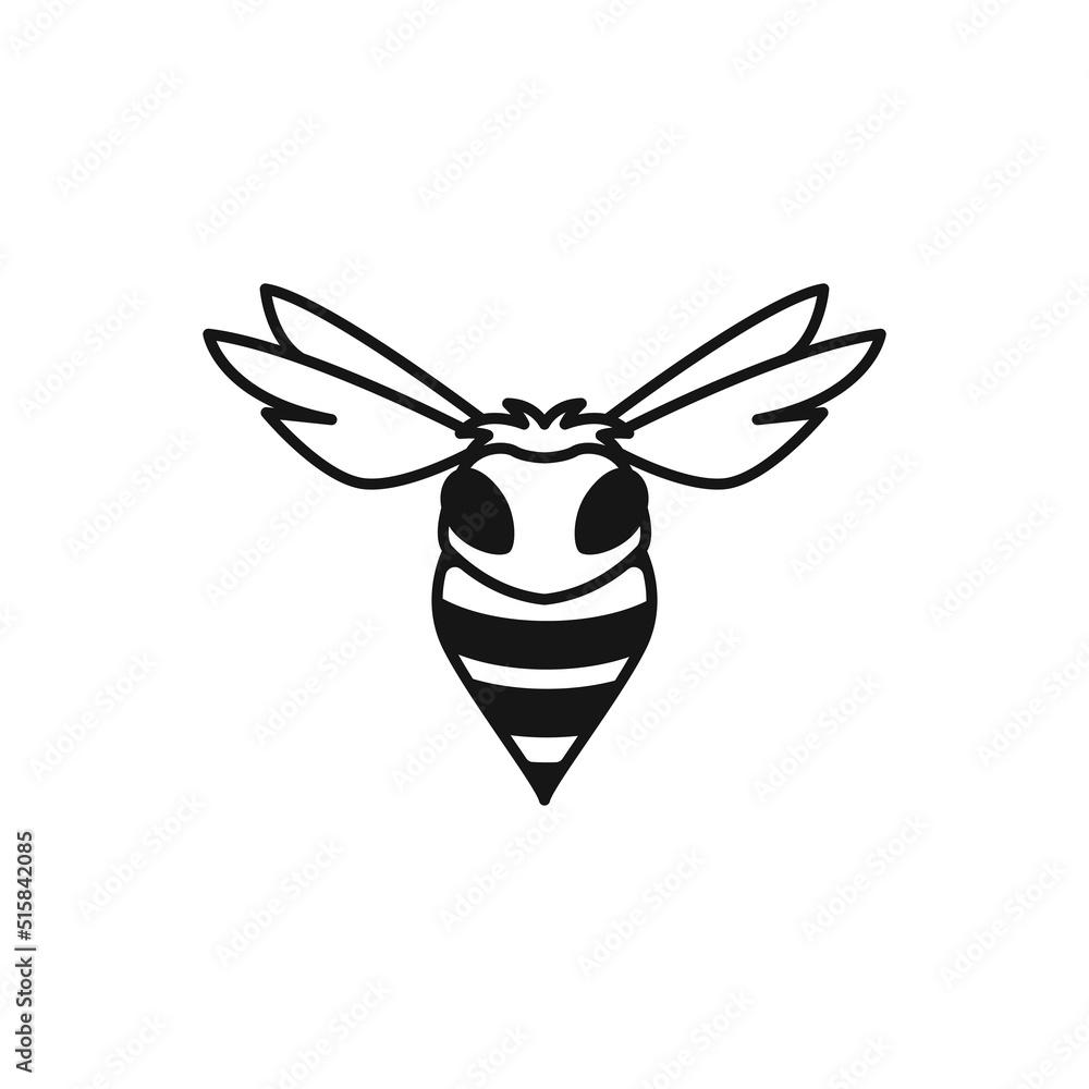 fly bee silhouette logo template fly bee silhouette logo template