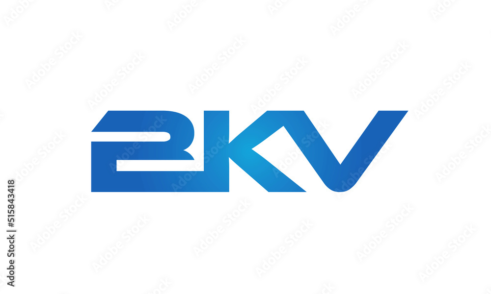 Connected BKV Letters logo Design Linked Chain logo Concept Connected BKV Letters logo Design Linked Chain logo Concept