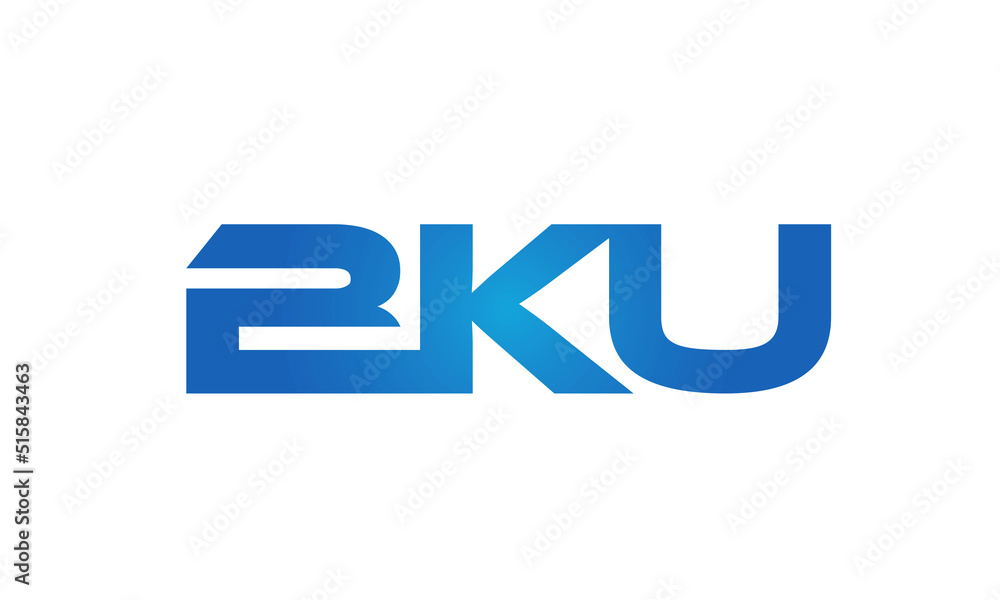 Connected BKU Letters logo Design Linked Chain logo Concept Connected BKU Letters logo Design Linked Chain logo Concept