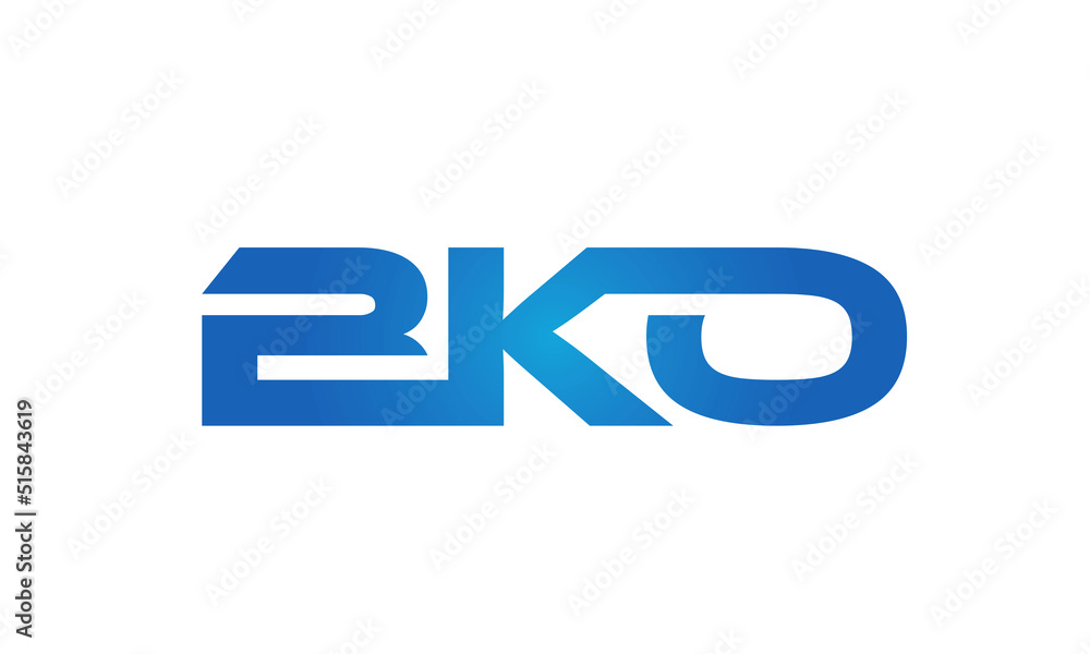 Connected BKO Letters logo Design Linked Chain logo Concept Connected BKO Letters logo Design Linked Chain logo Concept