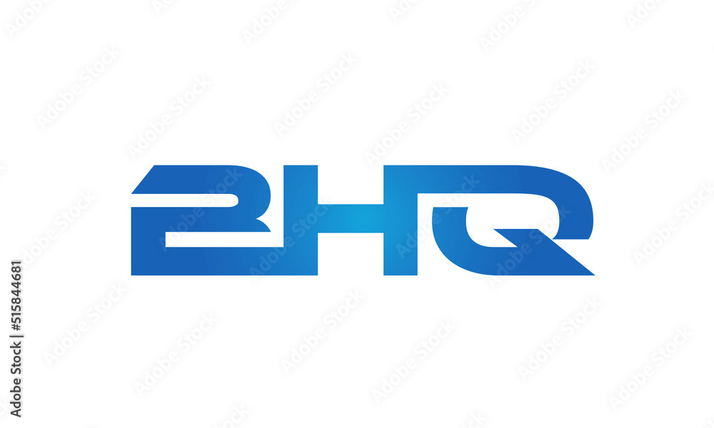 Connected BHQ Letters logo Design Linked Chain logo Concept Connected BHQ Letters logo Design Linked Chain logo Concept
