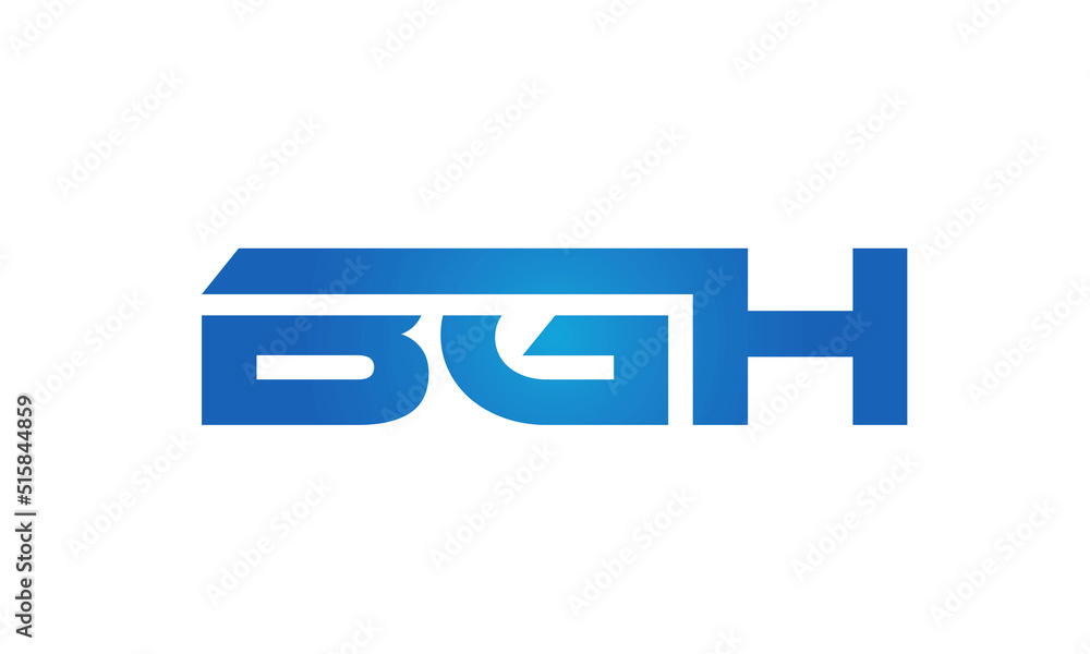 Connected BGH Letters logo Design Linked Chain logo Concept Connected BGH Letters logo Design Linked Chain logo Concept