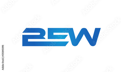  Connected BEW Letters logo Design Linked Chain logo Concept 
