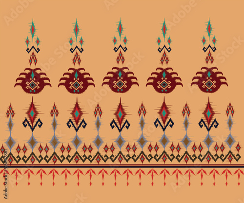 geometric ethnic vintage texture art design. textile fashion pattern line ikat seamless pattern and batik fabric texture asian background wallpaper geometry indian. Ethnic abstract ikat art .