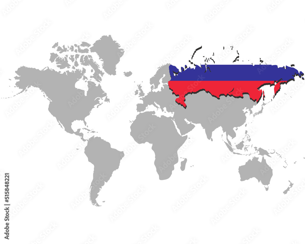 世界地図　ピックアップ国家　ロシア