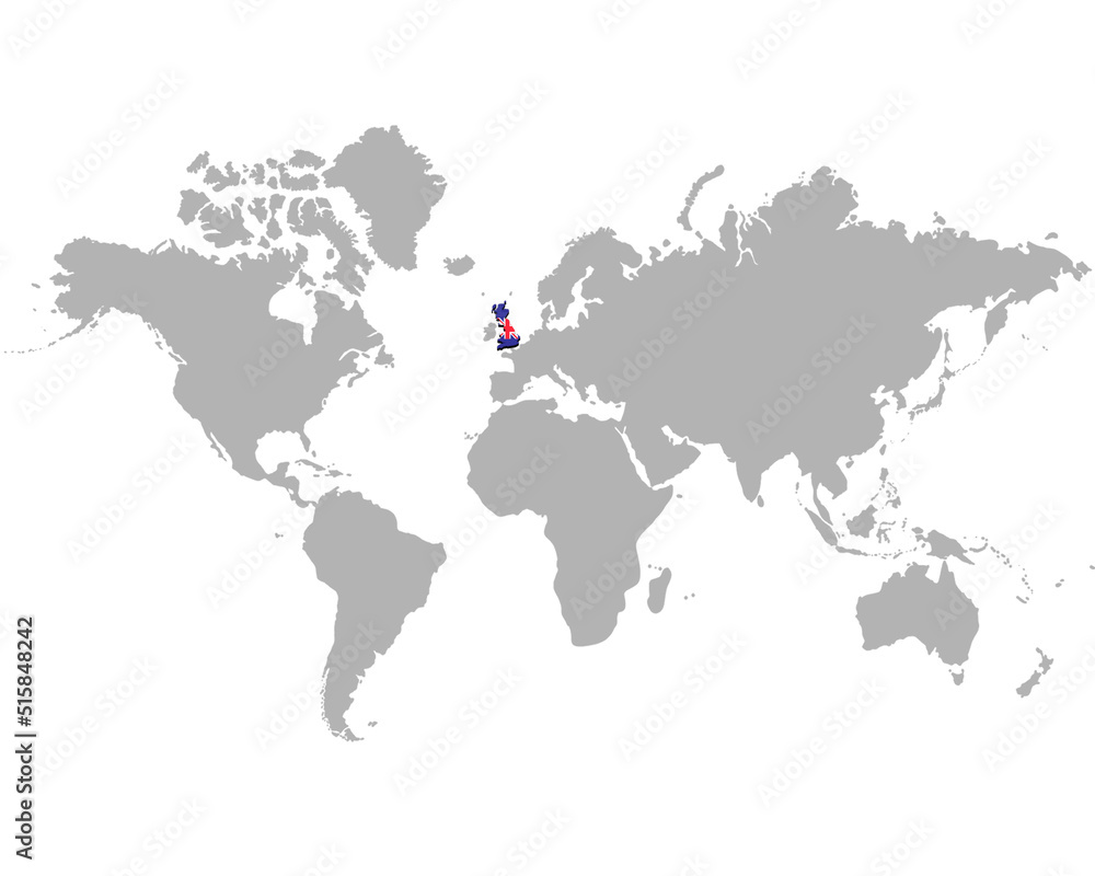 世界地図　ピックアップ国家　イギリス