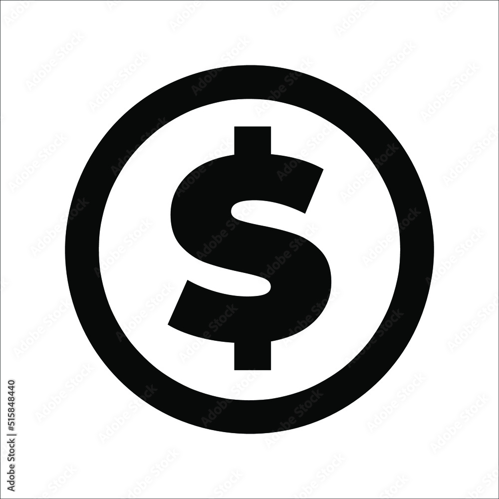 dollar icon on button dollar icon on button