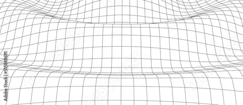 Vector grid. 3d perspective background. Wireframe mesh. Vector technology background.
