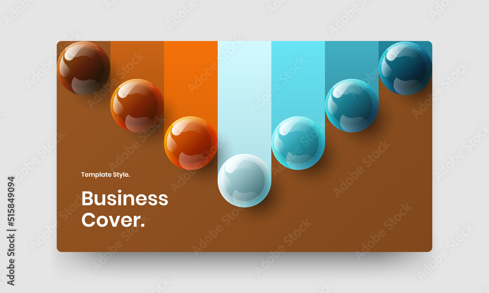 Creative 3D spheres booklet concept. Fresh corporate identity vector design layout.