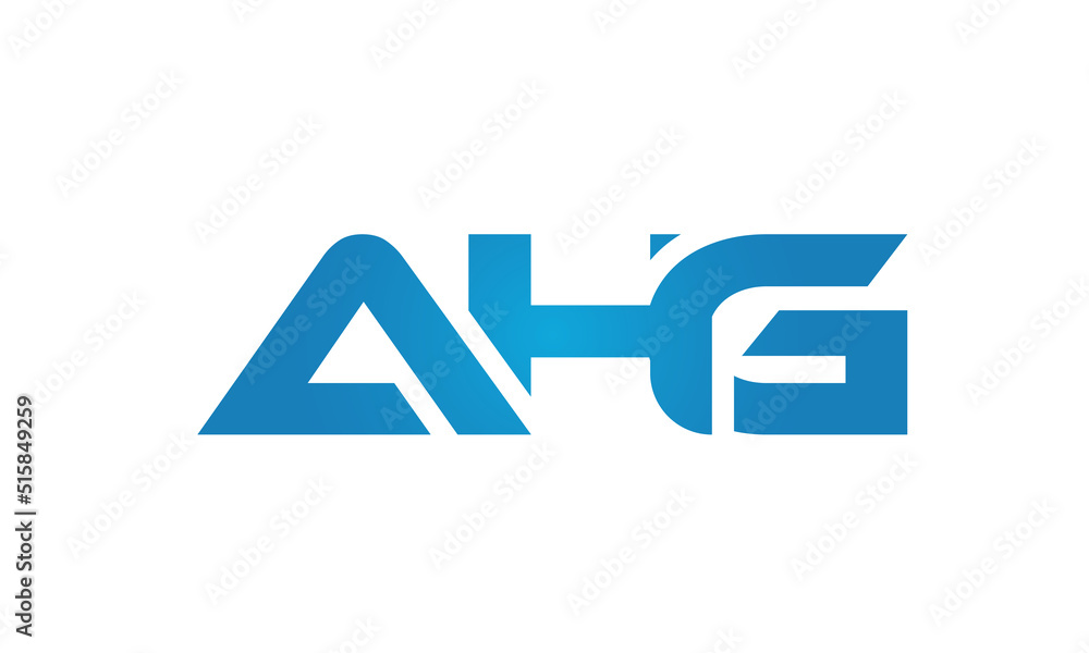 Connected AHG Letters logo Design Linked Chain logo Concept Connected AHG Letters logo Design Linked Chain logo Concept