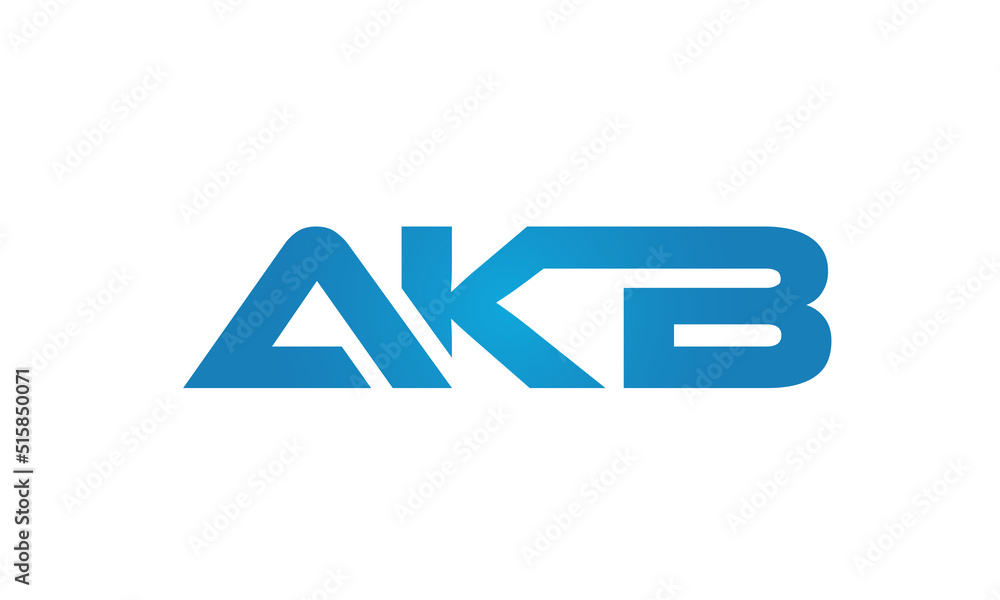 Connected KAB Letters logo Design Linked Chain logo Concept Connected KAB Letters logo Design Linked Chain logo Concept