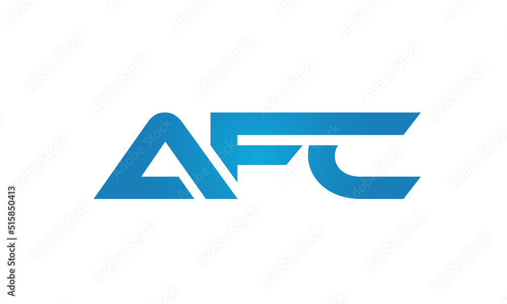 Connected AFC Letters logo Design Linked Chain logo Concept Connected AFC Letters logo Design Linked Chain logo Concept