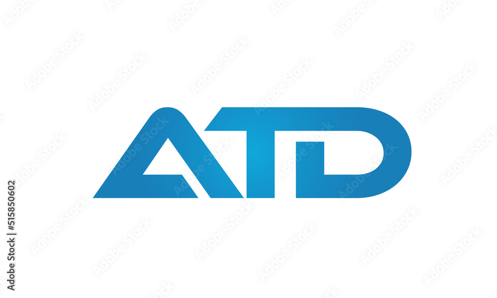 Connected ATD Letters logo Design Linked Chain logo Concept Connected ATD Letters logo Design Linked Chain logo Concept