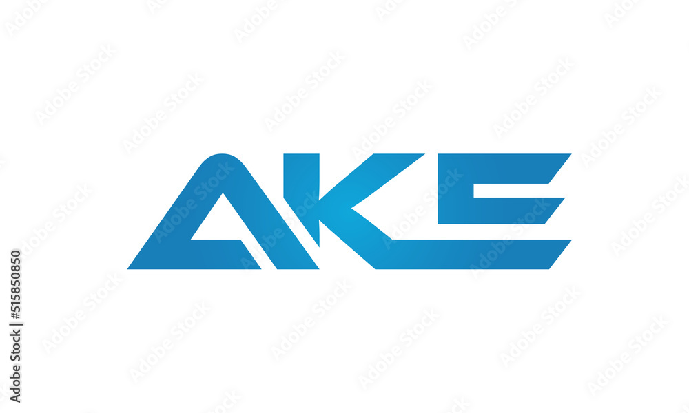 Connected AKE Letters logo Design Linked Chain logo Concept	