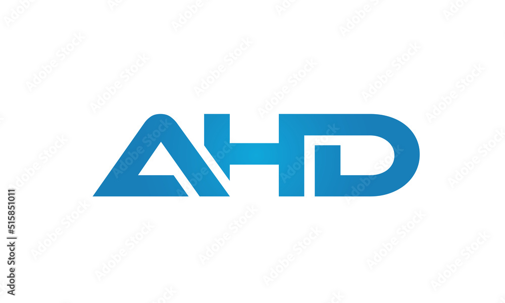 Connected AHD Letters logo Design Linked Chain logo Concept Connected AHD Letters logo Design Linked Chain logo Concept