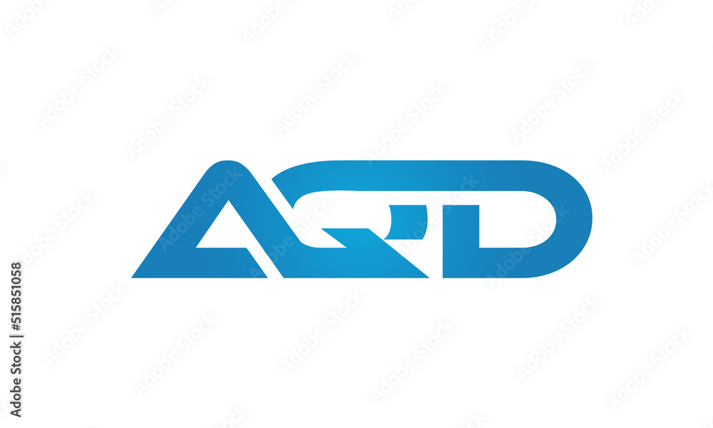 Connected AQD Letters logo Design Linked Chain logo Concept Connected AQD Letters logo Design Linked Chain logo Concept