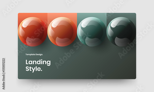 Creative booklet vector design illustration. Clean realistic spheres site screen concept. © kitka