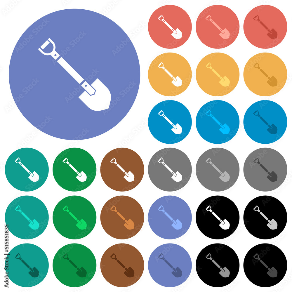 Shovel round flat multi colored icons Shovel round flat multi colored icons