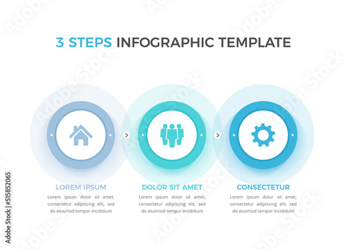 Infographic template with 3 steps, workflow, process chart