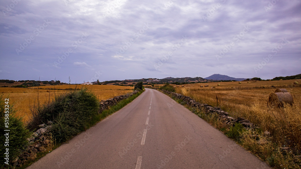 road in the countryside, Menorca, Spain