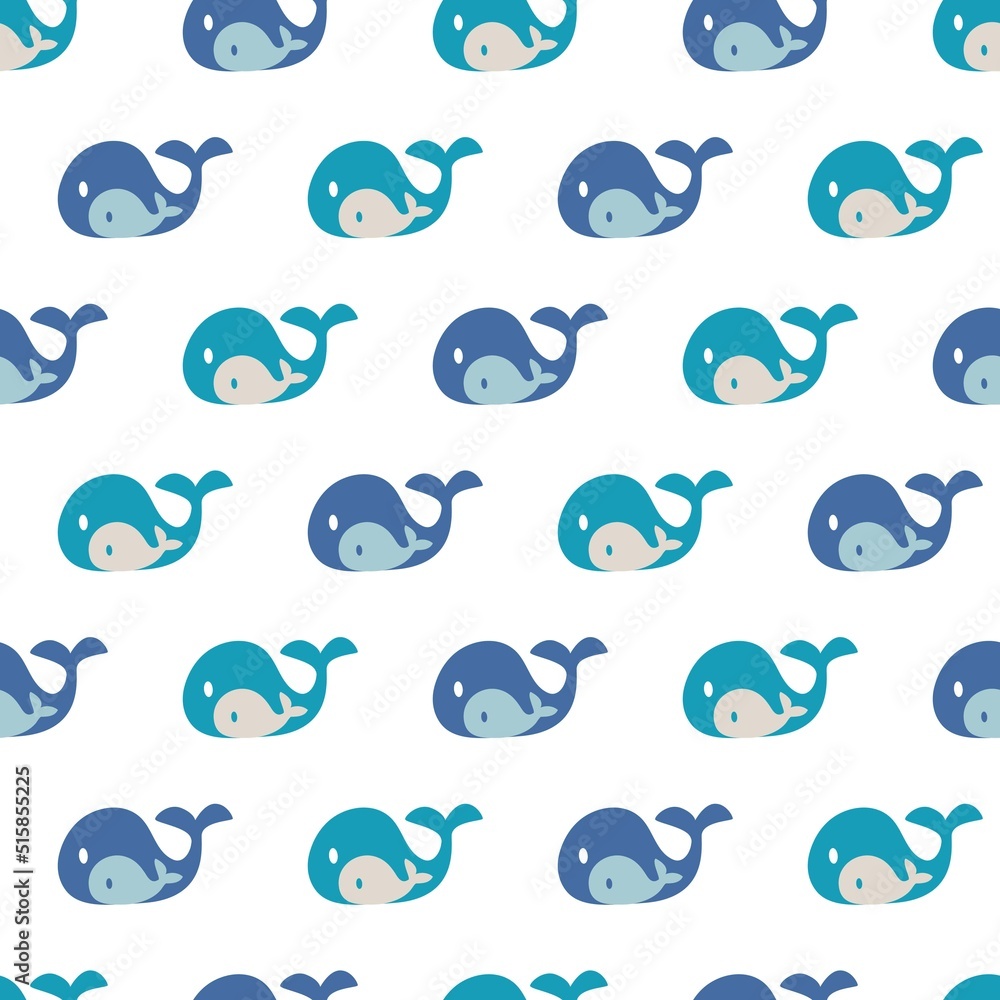 Cute Whale Family Vector Graphic Cartoon Art Seamless Pattern Cute Whale Family Vector Graphic Cartoon Art Seamless Pattern