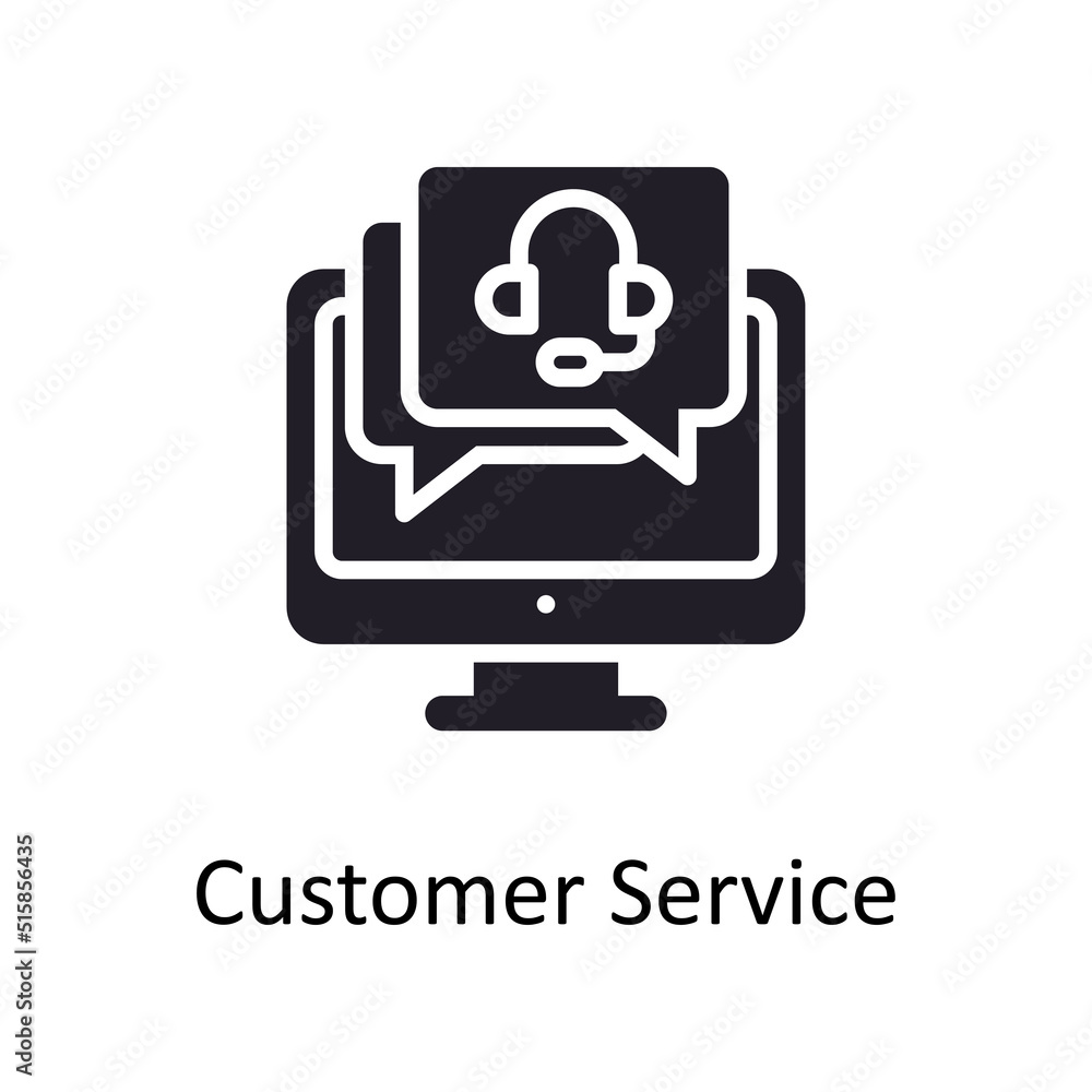 Customer Service vector Solid Icon Design illustration. Project Managements Symbol on White background EPS 10 File Customer Service vector Solid Icon Design illustration. Project Managements Symbol on White background EPS 10 File
