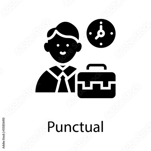 Punctual vector Solid Icon Design illustration. Project Managements Symbol on White background EPS 10 File