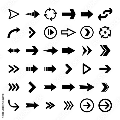 Arrows collection. Set of arrow pictogram icons. Arrowhead symbols.