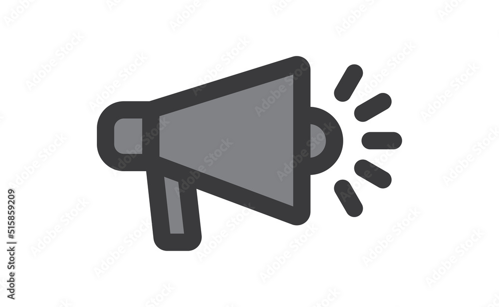 Megaphone icon. Shouting symbol. Announcement Offer promotion advertising symbol. Bullhorn speaker pictogram. Megaphone icon. Shouting symbol. Announcement Offer promotion advertising symbol. Bullhorn speaker pictogram.